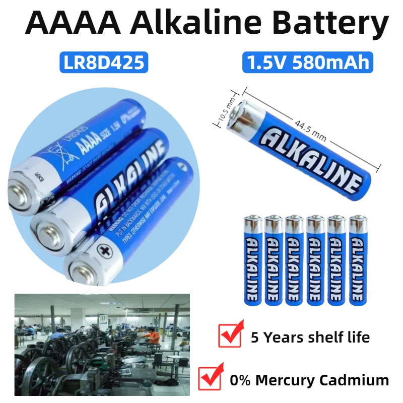 

NEW Original AAAA Alkaline Battery LR8D425 1.5V 580mAh AAAA Column Dry Battery for Pen Laser Pen Handwriting Pen Toy Electronics