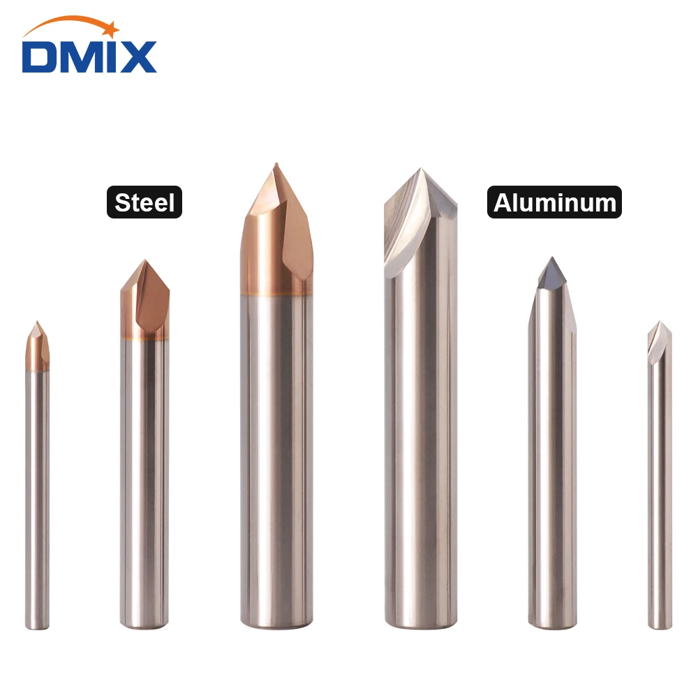 

DMIX 90° Two Flutes Chamfer Cutter, Carbide Chamfer Cutter, Carbide Spot DrillFor Steel, For Aluminum