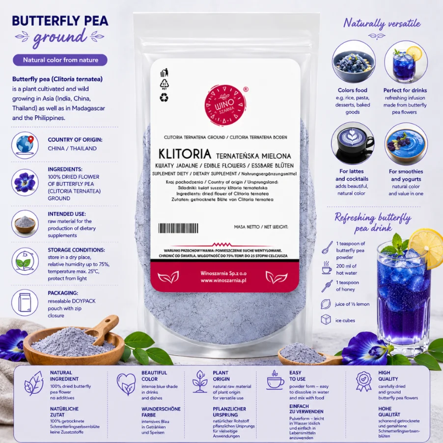 Fotografia 7: Chá de Flor Azul de Ervilha Borboleta Matcha Clitoria 25g