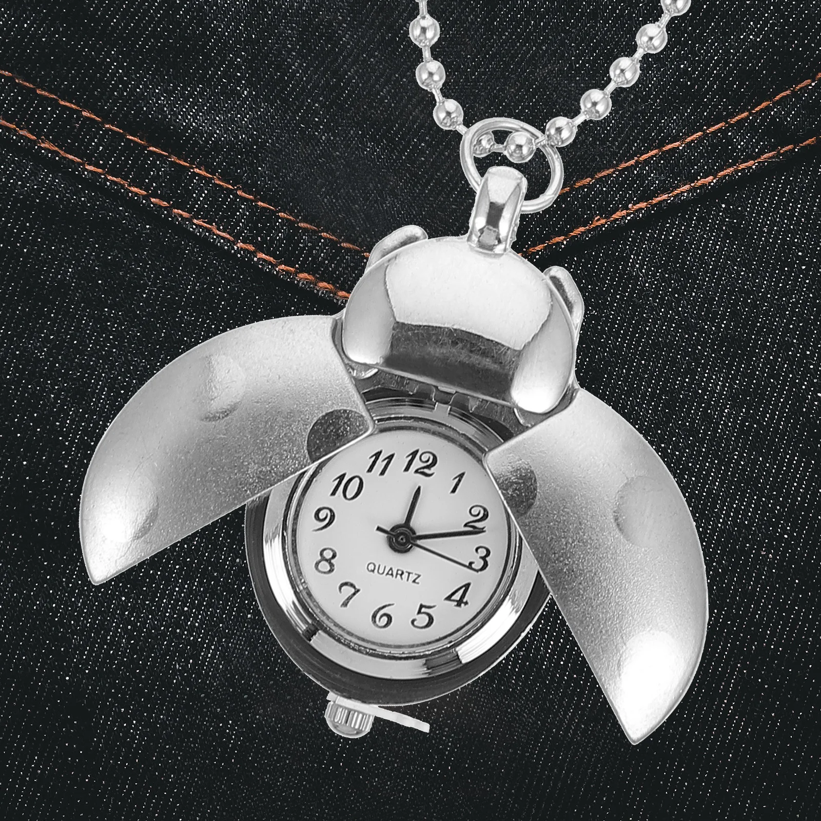 

1pc Beetle Designed Shiny Pocket Watch Retro Pendant For Vintage Clothing Accessories Decorative Hanging Timepiece