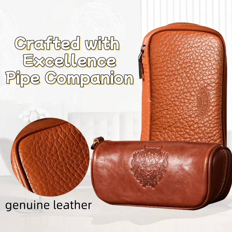 

Двойное ведро из воловьей кожи, большая вместительная натуральная кожа, ретро-труба, аксессуары для хранения, многофункциональная сумка для хранения инструментов для труб