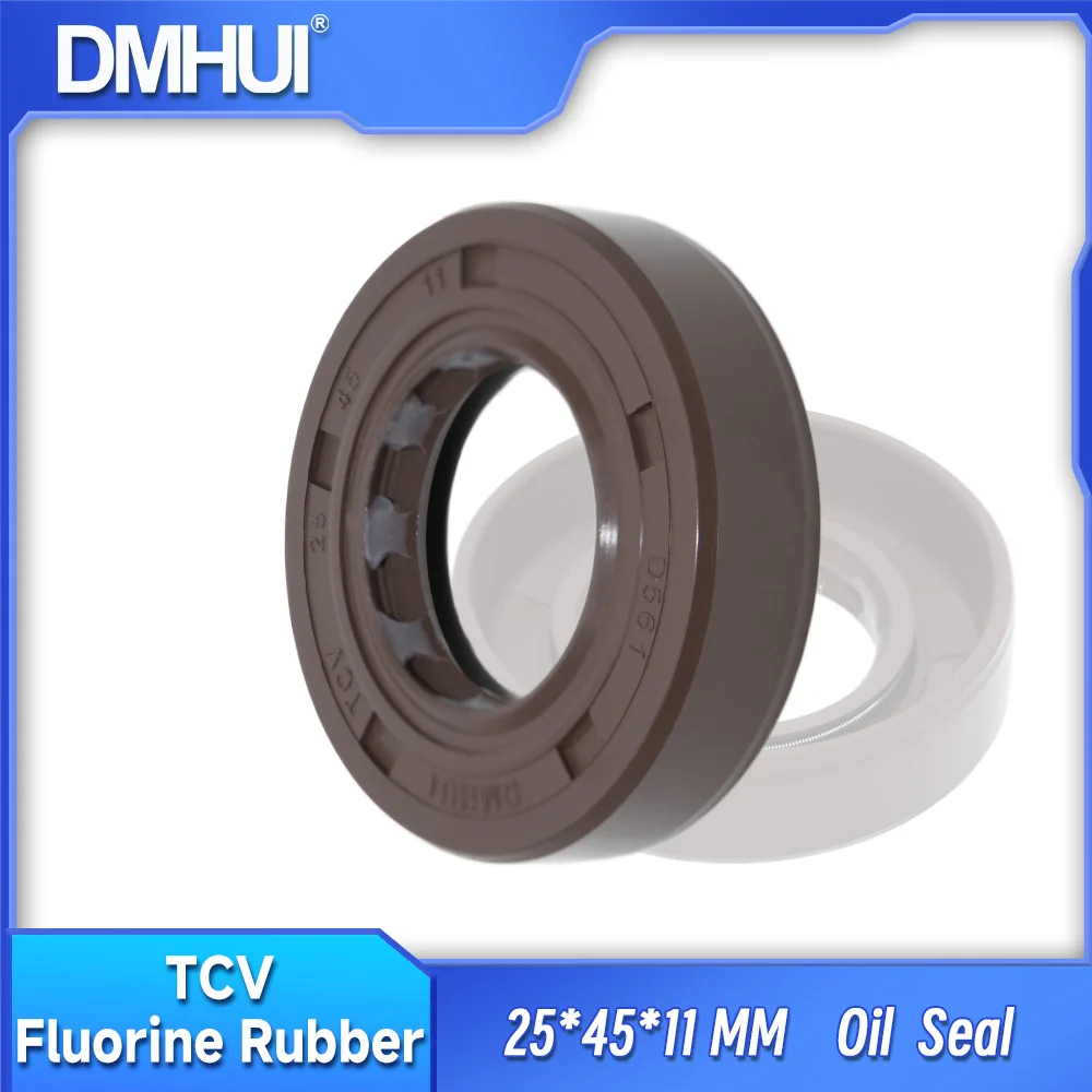 

DMHUI Pressure Shaft Oil Seal Hydraulic Pump Replacement Parts 25x45x11mm TCV Type FKM Rubber ISO9001 Certificate Factory Sales