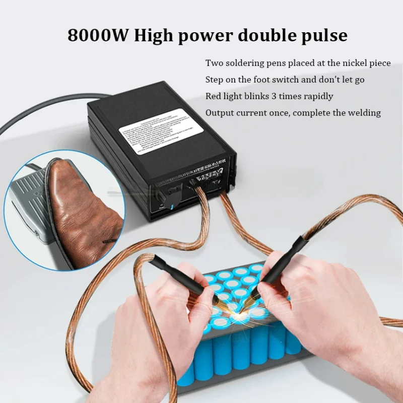 8000W High Power Kit 18650 Battery Pack Tools Portable Spot Welding Pen For 0.1/0.3Mm Nickel