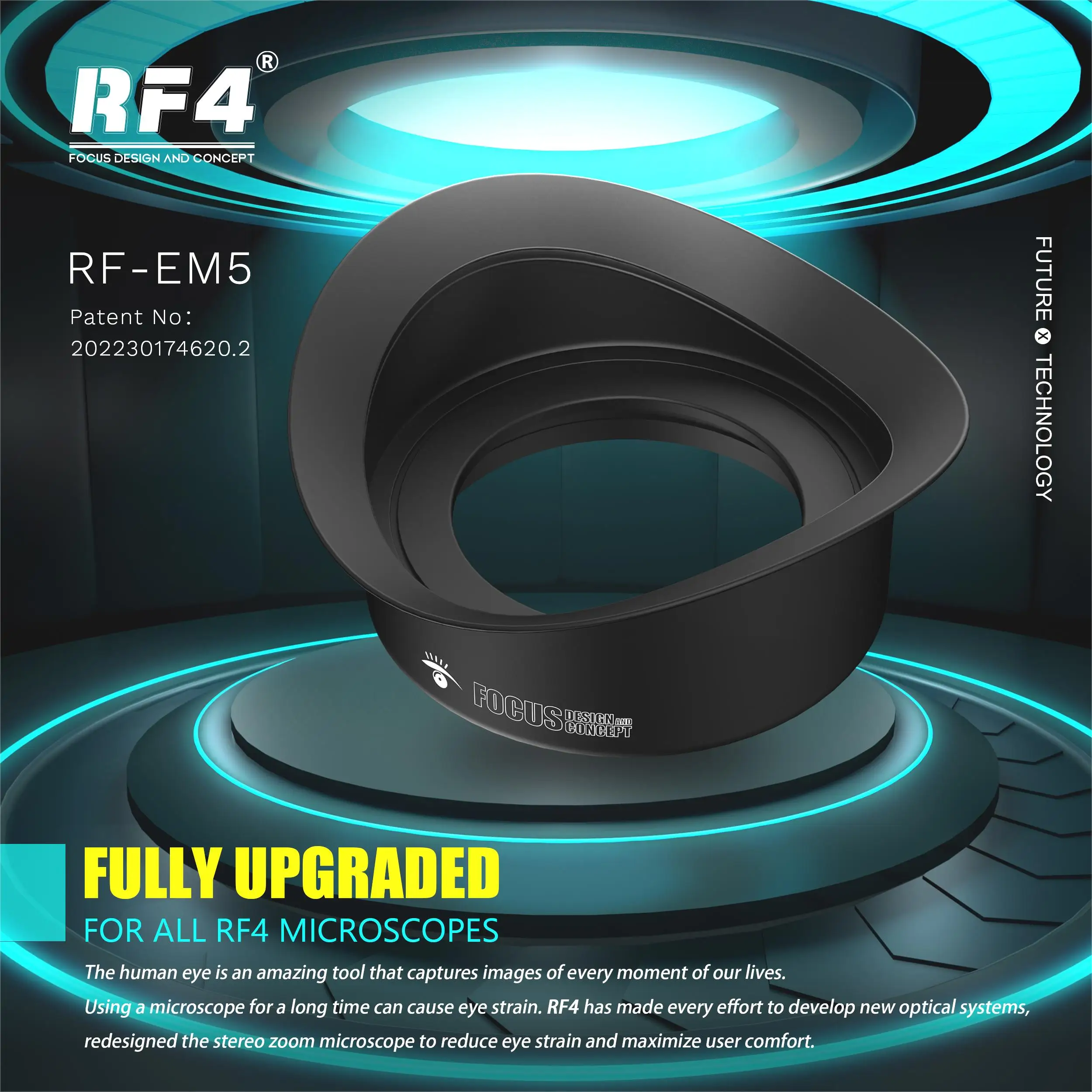 Imagem -06 - Stereo Microscópio Ocular Evitar Vazamento de Luz Anti-fadiga Rubber Eye Guards Copos Escudo Rf-em5 Rf4