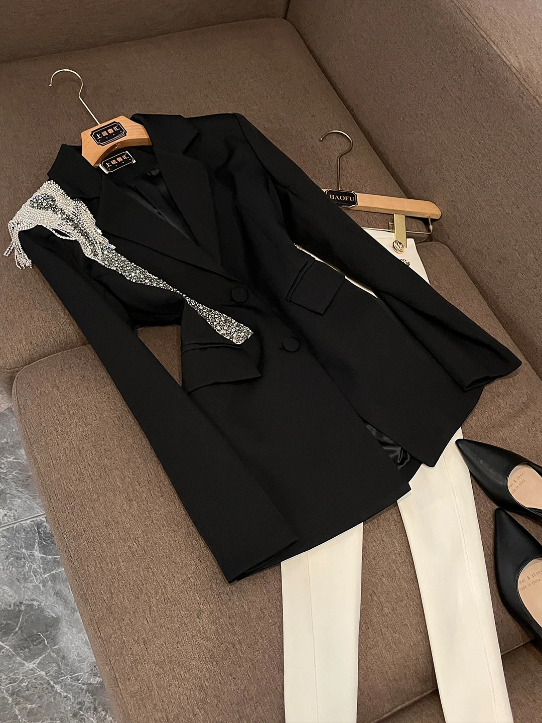 Autunno Inverno Nuovo Sle Pesante Incorporato Diamante Vita-Cinching Dimagrante Abito da Donna di Lusso di Fascia Alta Jaet OK488