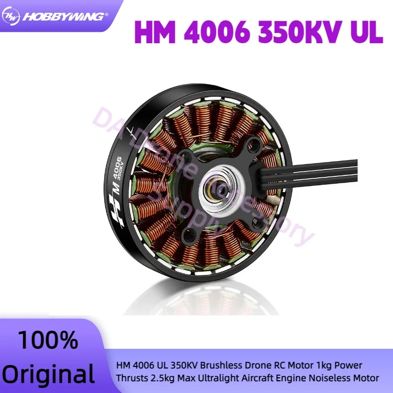 

Hobbywing HM 4006 UL 350KV Бесщеточный двигатель для дрона на радиоуправлении 1 кг Тяги мощности 2,5 кг Макс. Сверхлегкий двигатель самолета Бесшумный двигатель