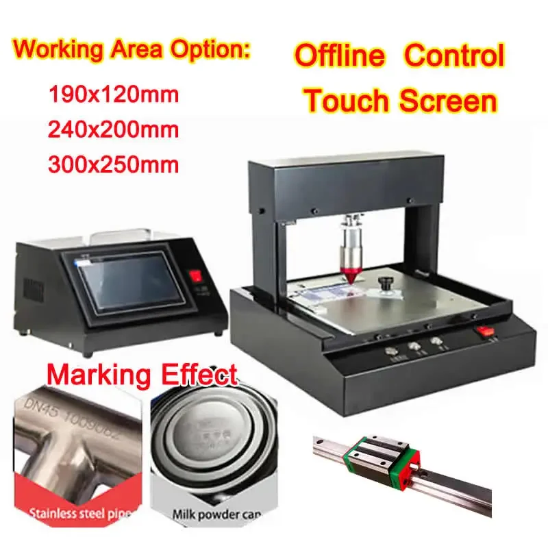 

300x250mm Electric Offline Controller Stainless Steel Metal Marking Machine Nameplate Printer Cutting Plotter for Coding Numbers