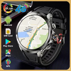1.95-inch AMOLED Smart Watch 4G Net SIM Card Camera GPS WIFI Call Android Smartwatch Google Play Maps Download APP Face Unlock