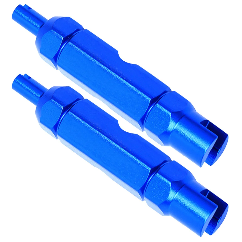 

2Pcs Gas Nozzle Wrench Core Tool Portable Anti-Slip Multi-Function Disassembly Wrench French American Nozzle Blue
