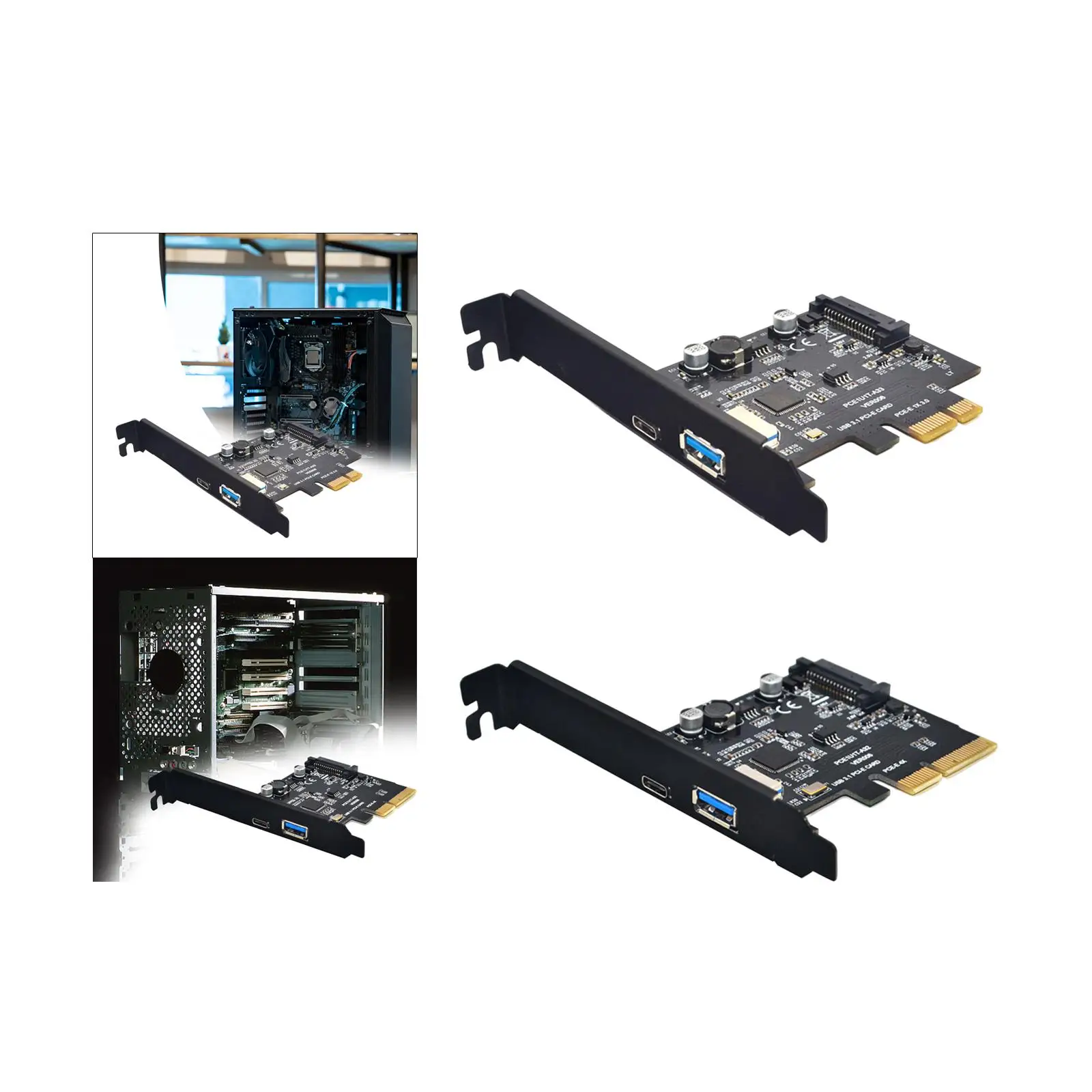 

Pci-e to USB 3.1 Gen2 10 Gbps Type A+Type C Expansion Card Asm3142 Chipset Support for Wins10/8 Professional for PC Desktops