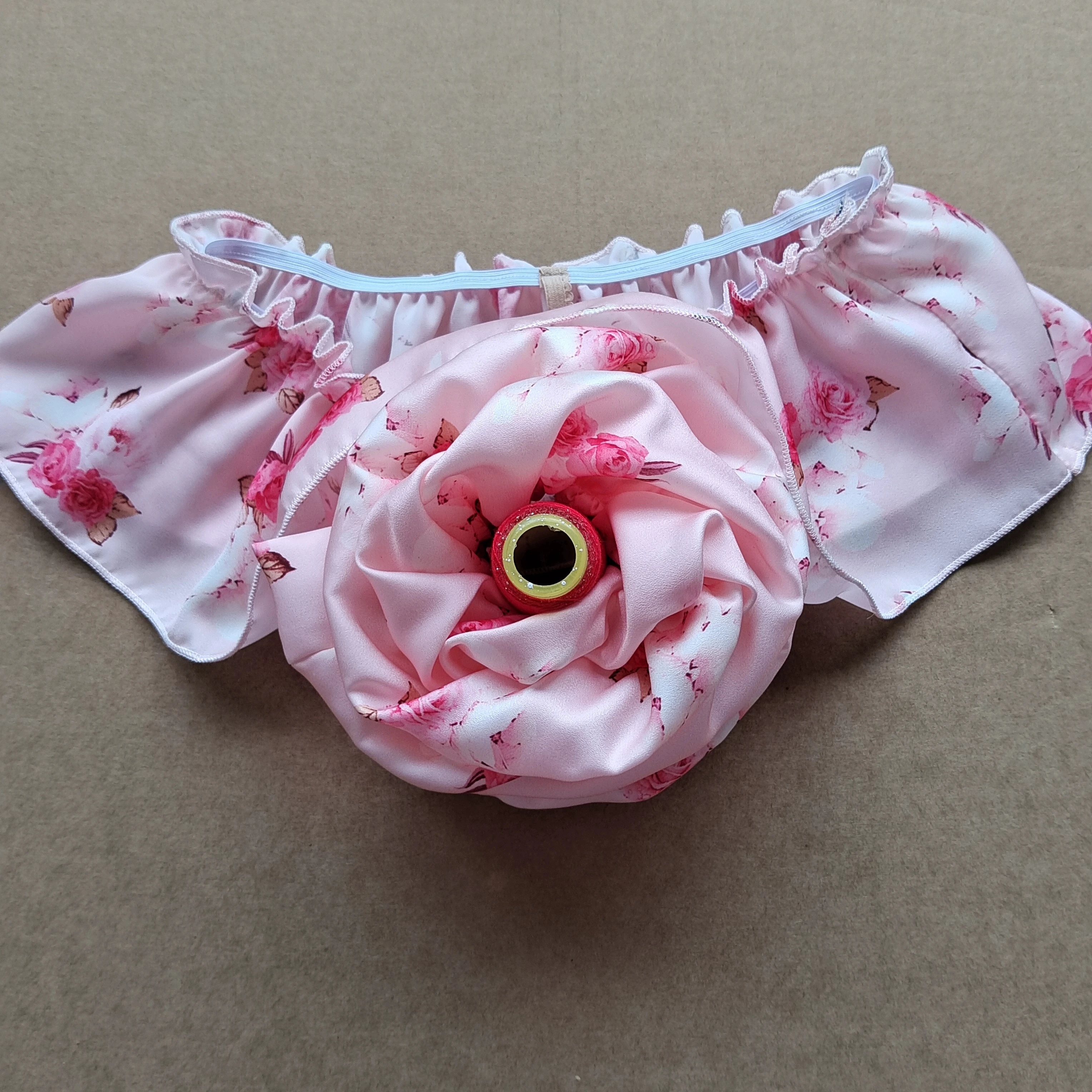 

Handmake Silky Floral Design Man's Sexy Briefs DJ Club Bar Live Show Dance BF Gift (size is after strech)