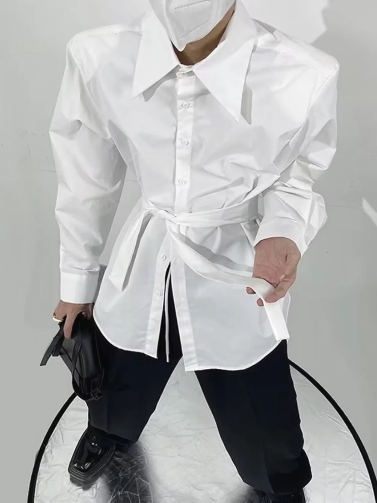 

Men's Loose Fit Long Sve irt Thin Design Large Point Collar Padded oulder Sun Protection Outerwear Youth Faion All S...