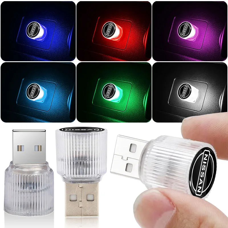 1Pc USB LED Auto Licht Auto Interieur Sfeer Licht Auto Styling Voor Nissan Nismo Qashqai Teana X Trail T32 t31 Tiida Juke