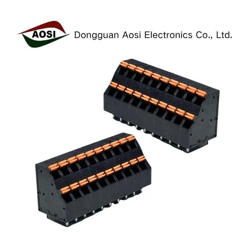 DG248H2 KFM736H FS2.5 5.0mm Pitch Double‑Row Spring Slant Wiring Screwless Push‑in PCB Quick Terminal Block Connector