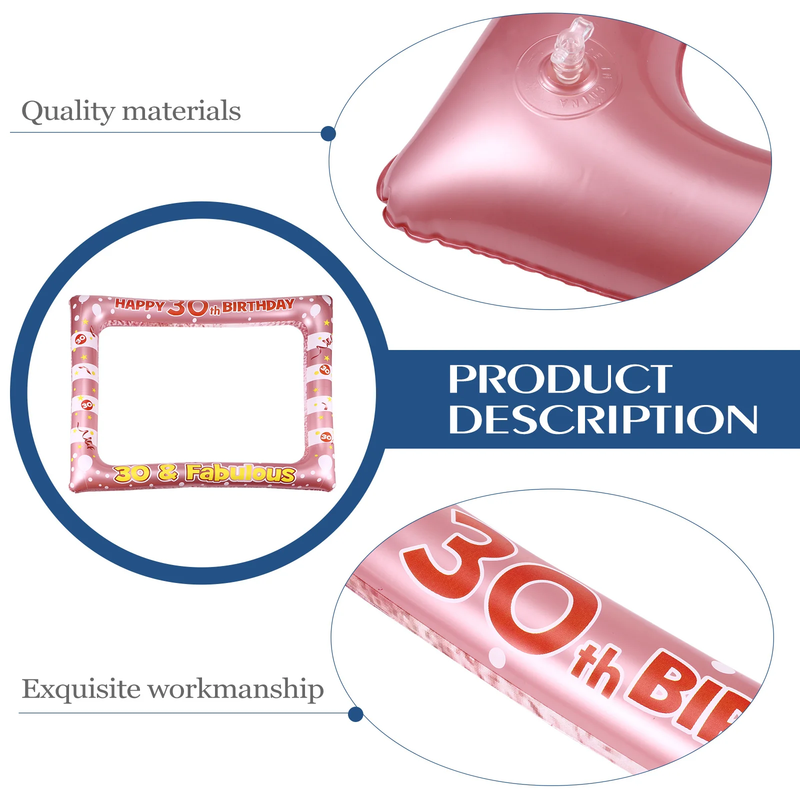 

1Pcs Birthday Party Inflatable Photo Frame PVC Material Easy to Store Special Pictures Prop Photo Booth Frame