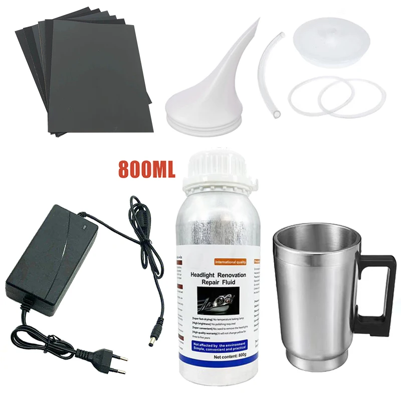 Auto Scheinwerfer Restaurierung Kit 800ML Flüssigkeit Polymer Auto Scheinwerfer Polieren Renovierung Restaurator Set Auto Werkzeug Kit