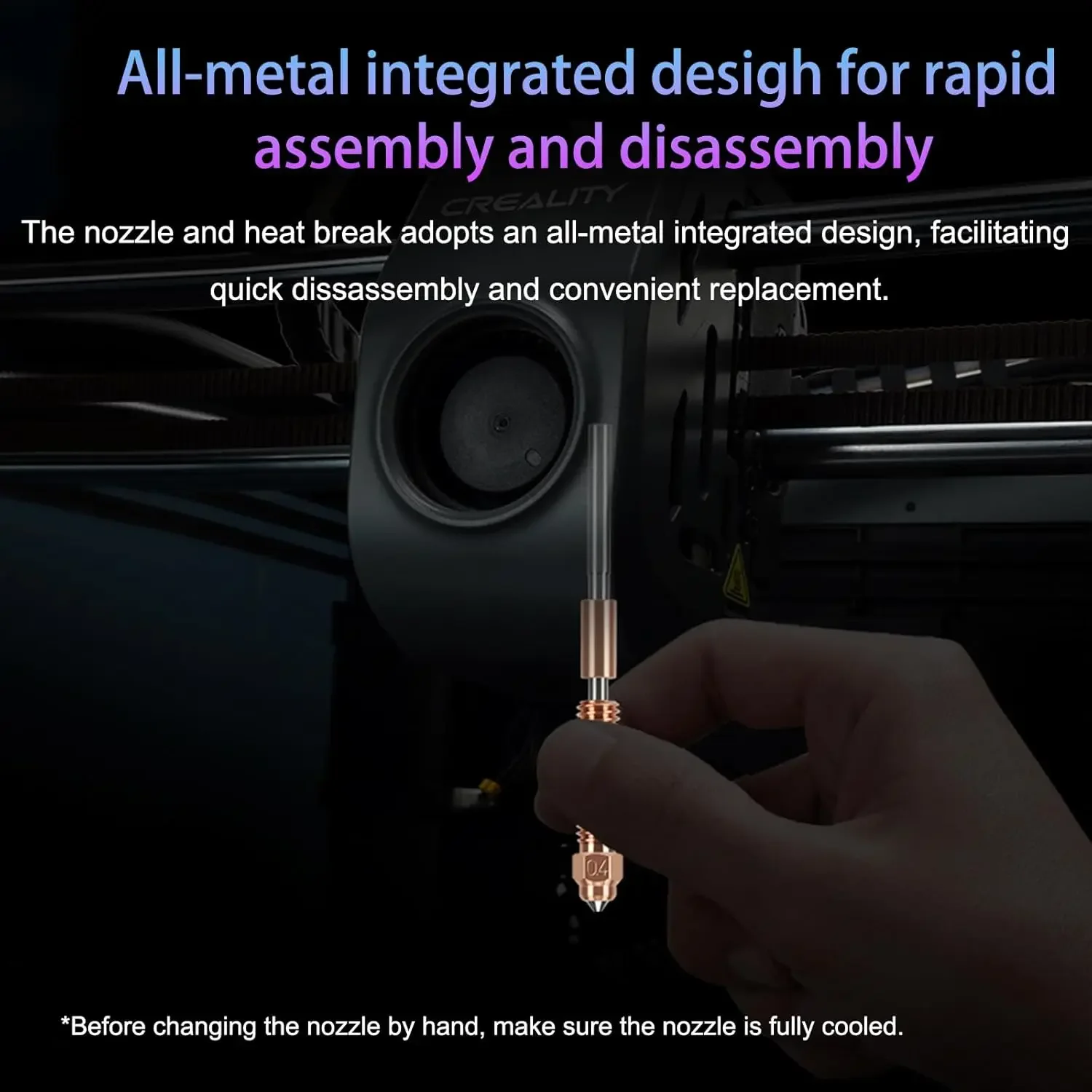 Creality 1PCS Unicorn Quick-Swap Nozzle Hardened Steel Nozzle High-Speed Printing for K1 Max K1C Ender-3 V3 Hot End Assembly - Image 5