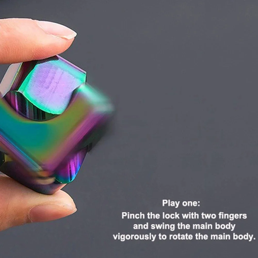 Stress Relief Toy Metal Cube Fingertip Spinner Decompression Spinning Tops Anti-Anxiety hobbies Hand Fidget Spinner Vent toys