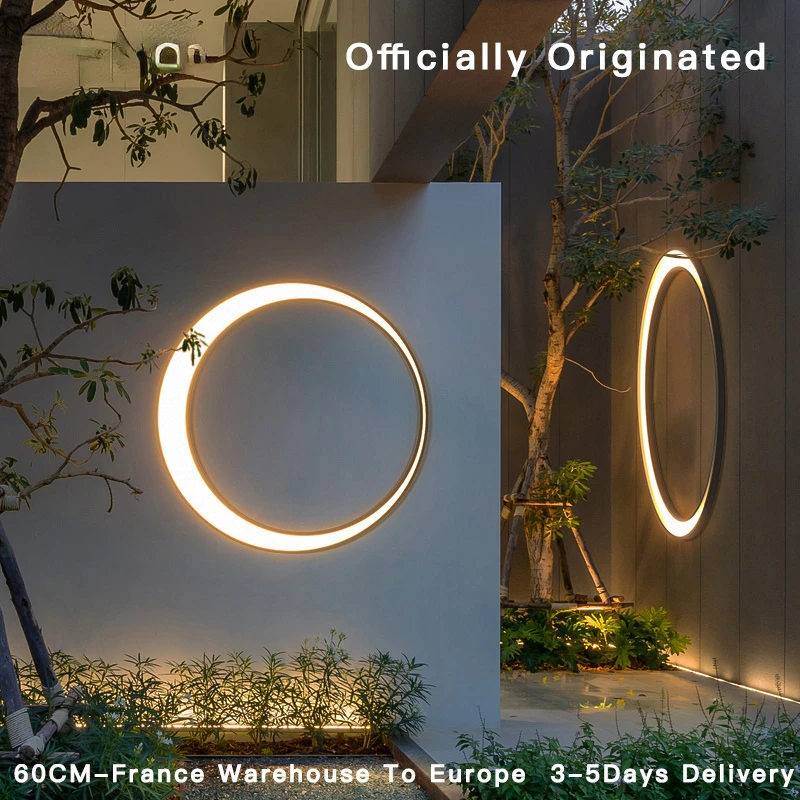 VZVI Outdoor Wall Light Modern IP65 Waterproof 110V 220V LED Villa Terrace Garden Street Light Round Moon Background Porch Lamps