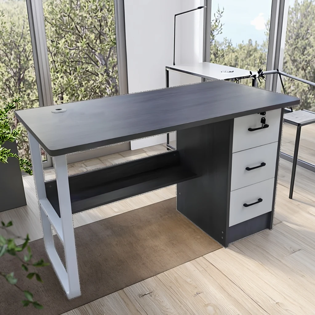 

Modern Office Workstation Wooden Metal Table Executive Home Office Computer Desk I Shape Open Desk Commercial Staff Desk