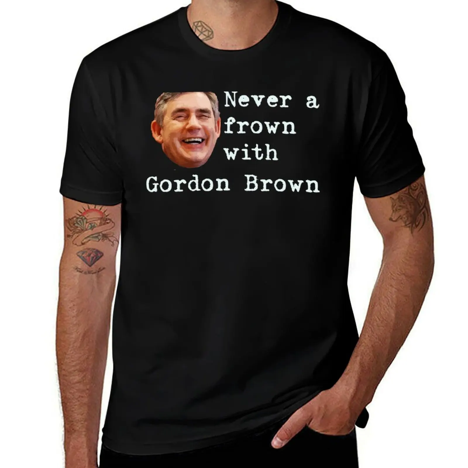 Never a frown with Gordon Brown T-Shirt Holiday Lightweight T-Shirt