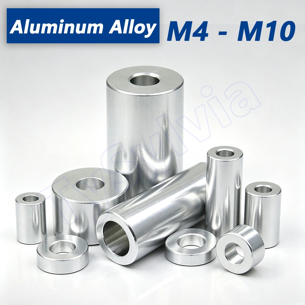 M4-M10 Aluminum Alloy Standoff Spacers, Lightweight Hollow Round Bushings, Unthreaded Through Hole Pillars for Drone 3D Printer