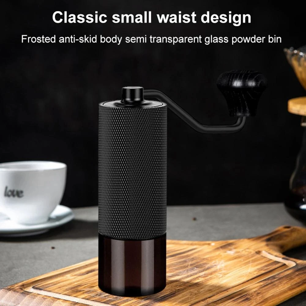 Hand Cranked Coffee Bean Mills, Portable Manual CNC Stainless Steel Core Coffee Bean Grinder