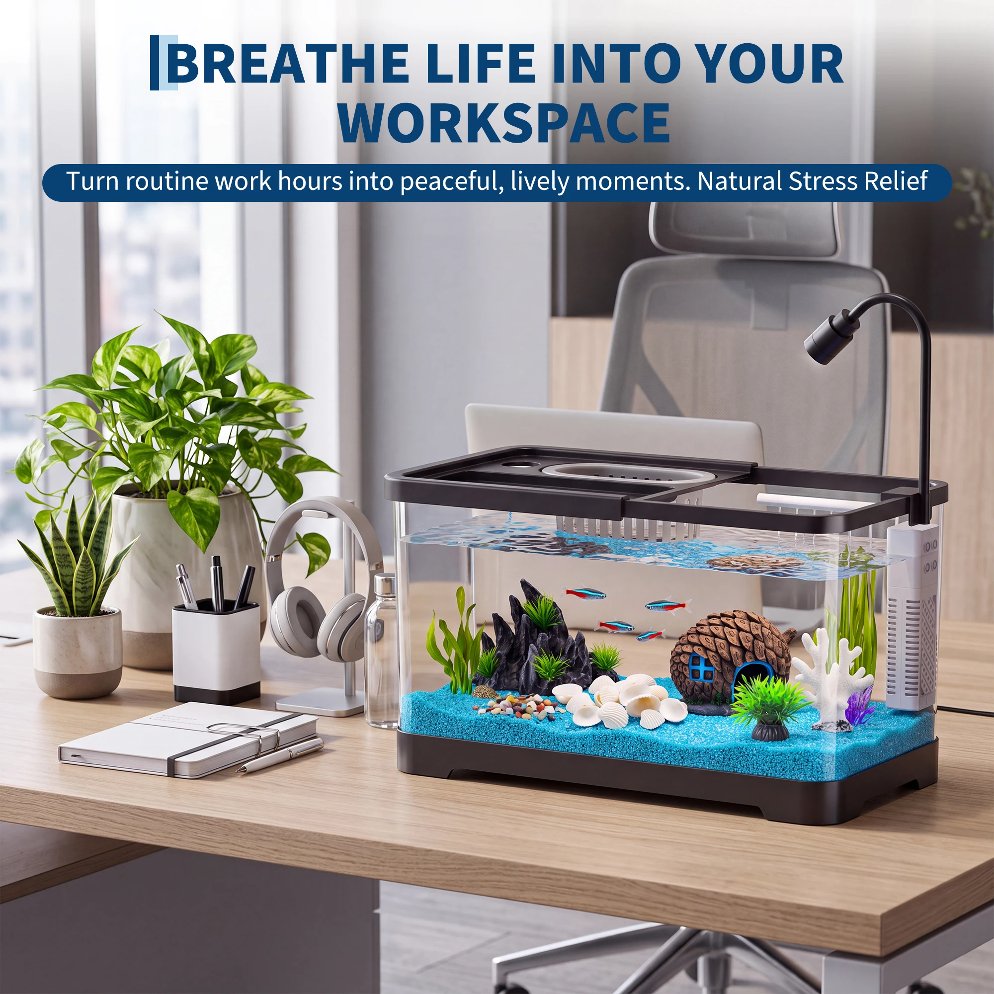 Akuarium Ikan Kecil 4,5G denga - Betta Fish Tank ulasan dan harga