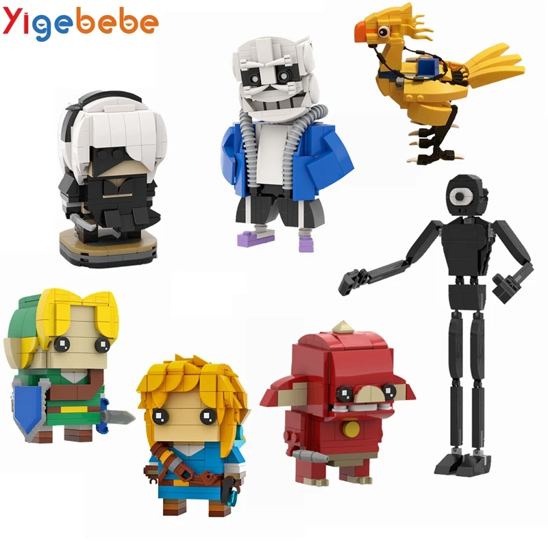 Yigebebe Hot Game Figures Sansed Skeleton Link YoRHaed Chocoboed Bird One Eye Model MOC Building Blocks Toys for Children Gifts