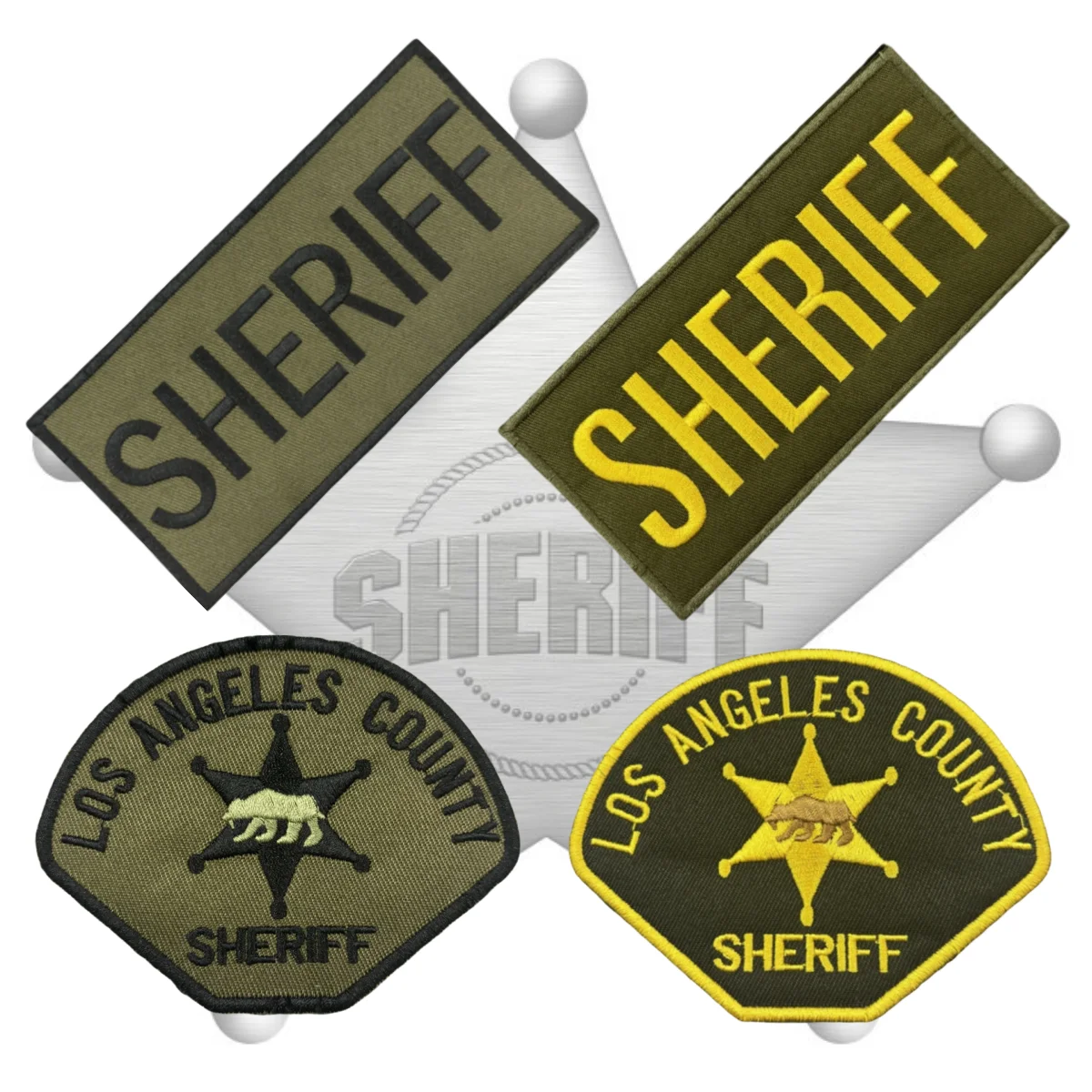 US SHERIFF Badge Handmade Embroidered Patches Hook & Loop Security Identification Morale Emblem Tactical Patch Backpack Sticker