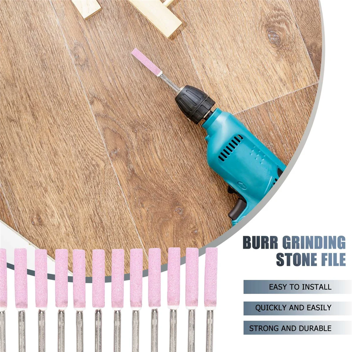 BVBV 24 حزمة بالمنشار مبراة طحن الحجارة تلميع أداة تجليخ لمبراة المنشار 3X4.8mm