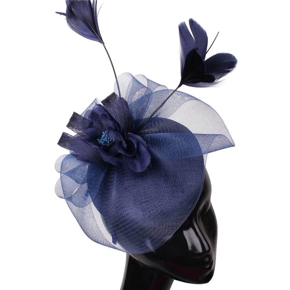 

4-Layer Sinamay Fascinators Hat Elegant Womens Ladies Flower Headpiece Hair Pins For Formal Occasion Church Chic Fedora Caps