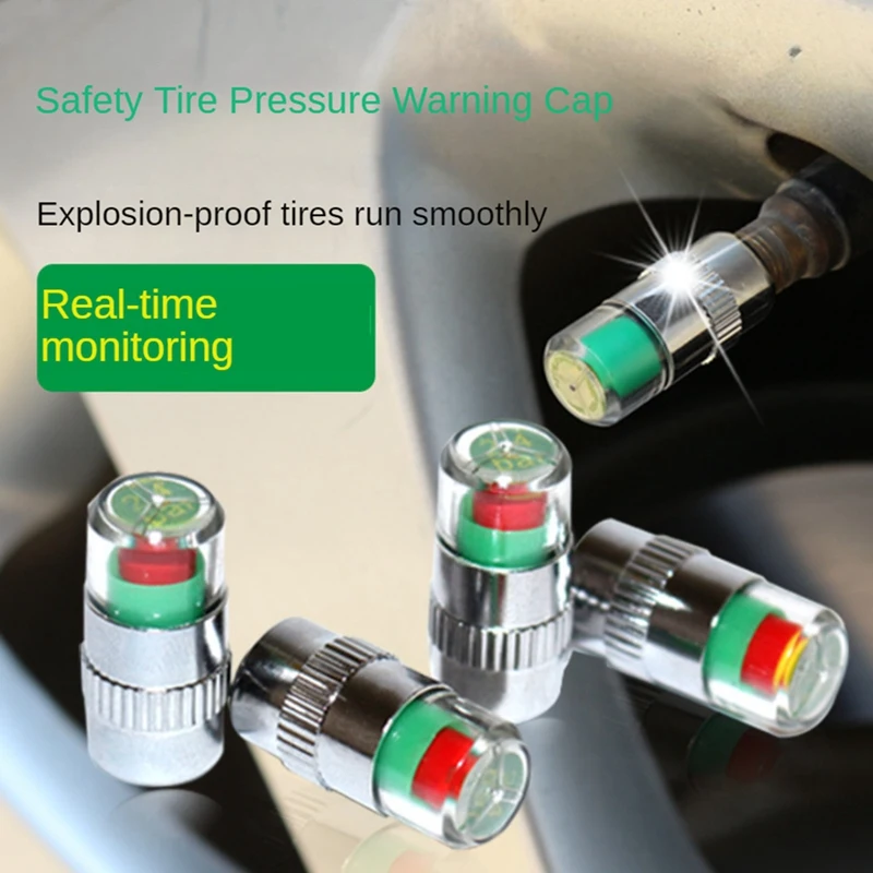 Car Tire Pressure Indicator Tire Pressure Gauge Indicator Alert Monitoring Valve Cap Sensor External Valve Detection