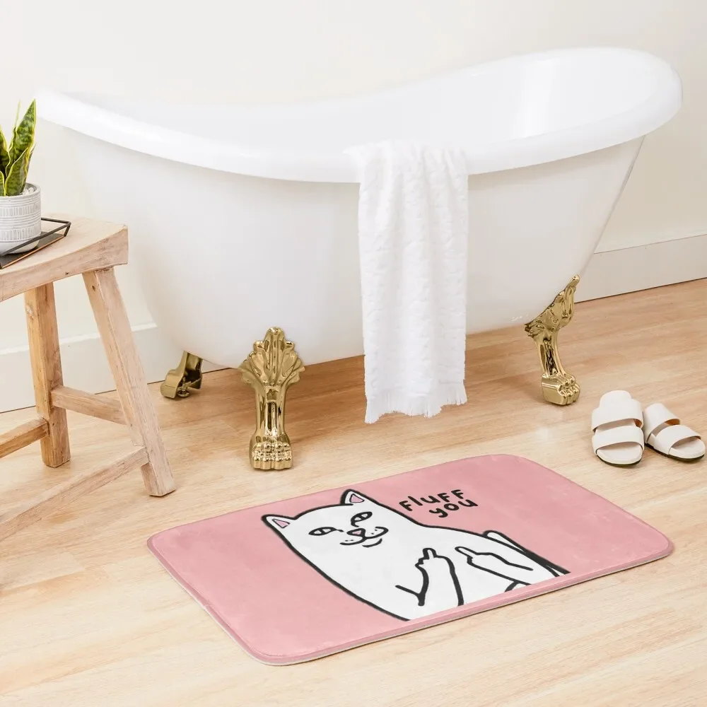 

Fluff you fluffin fluff cat , white cat , cat lover, funny Bath Mat Non-Slip Bathroom Bathroom Absorbent Quick Dry Mat