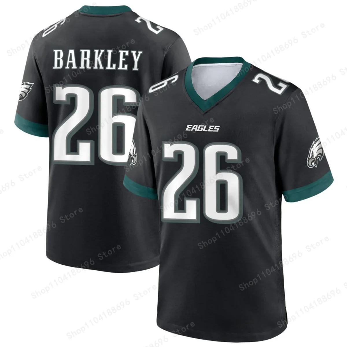 Philadelphia Eagles Alternate Custom Game Jersey - Black Size:S-4XL Top Quality