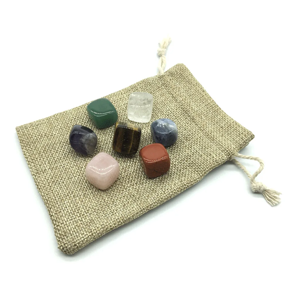 

7 шт., набор целебных кристаллов для чакр, натуральные камни для медитации, йоги, балансирующая корона для корня, камень для чакры, подарок