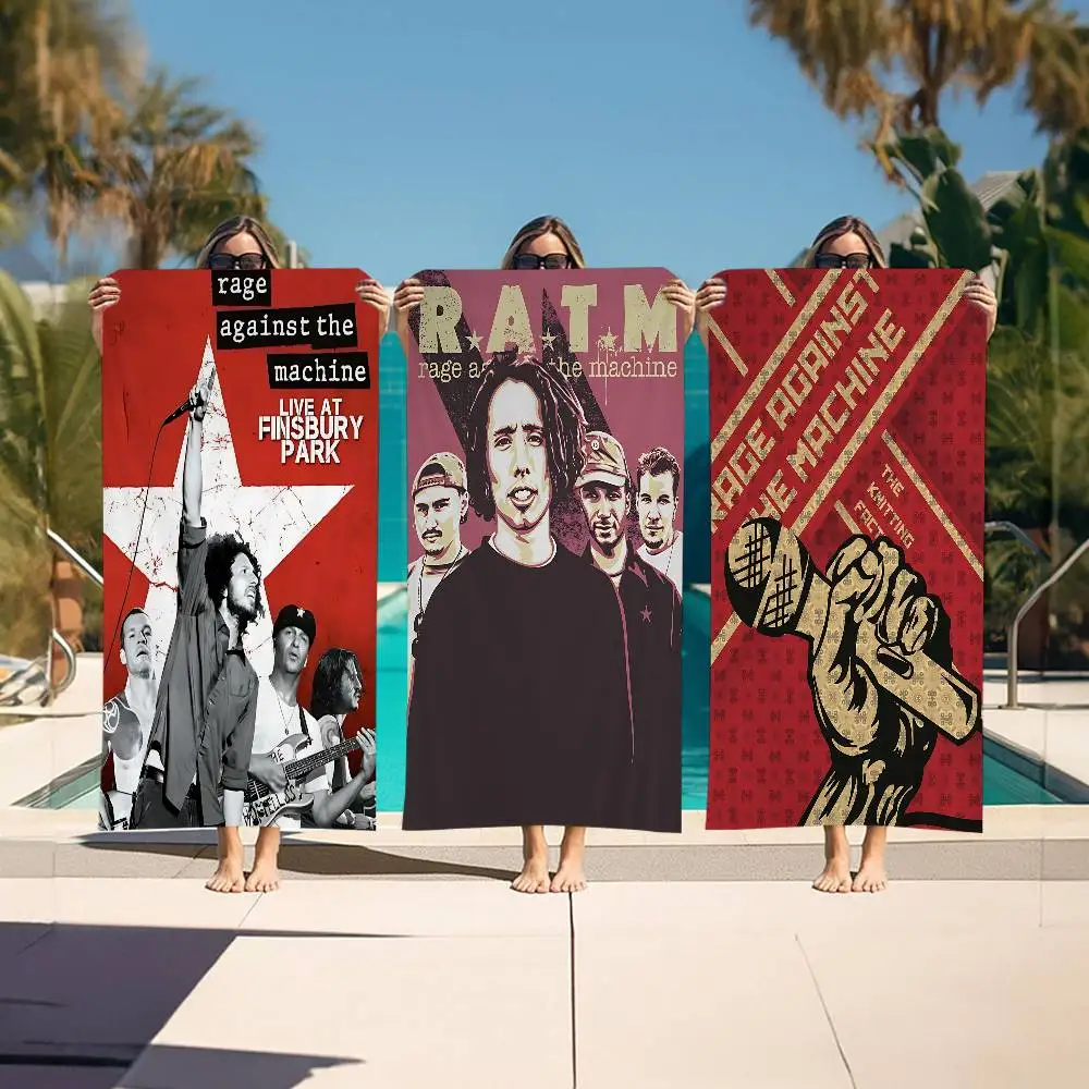 Band R-Rage A-Against T-The M-Machine Beach Towel Colorful Bath Towels for Girl Microfiber Quick Dry Custom Sand Free Gym Pool