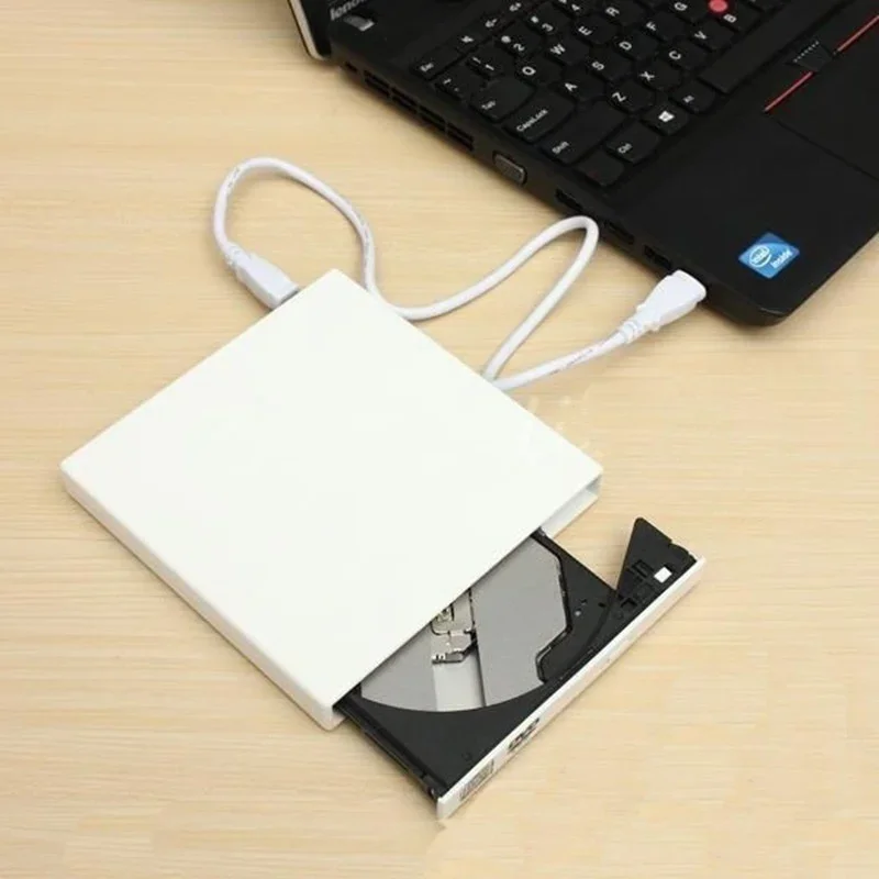 USB2.0 Universal External CD-RW Burner Drive-Free All-in-One DVD/CD Reader Player Slim External Optical Drive