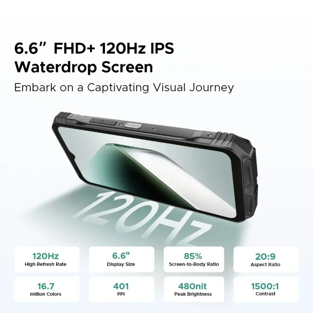 DOOGEE S Cyber Pro Rugged Smartphone 6.6 Inch FHD+ Android 14120Hz 12GB RAM 512GB ROM 10800mAh Battery 50MP Camera Cellphone NFC