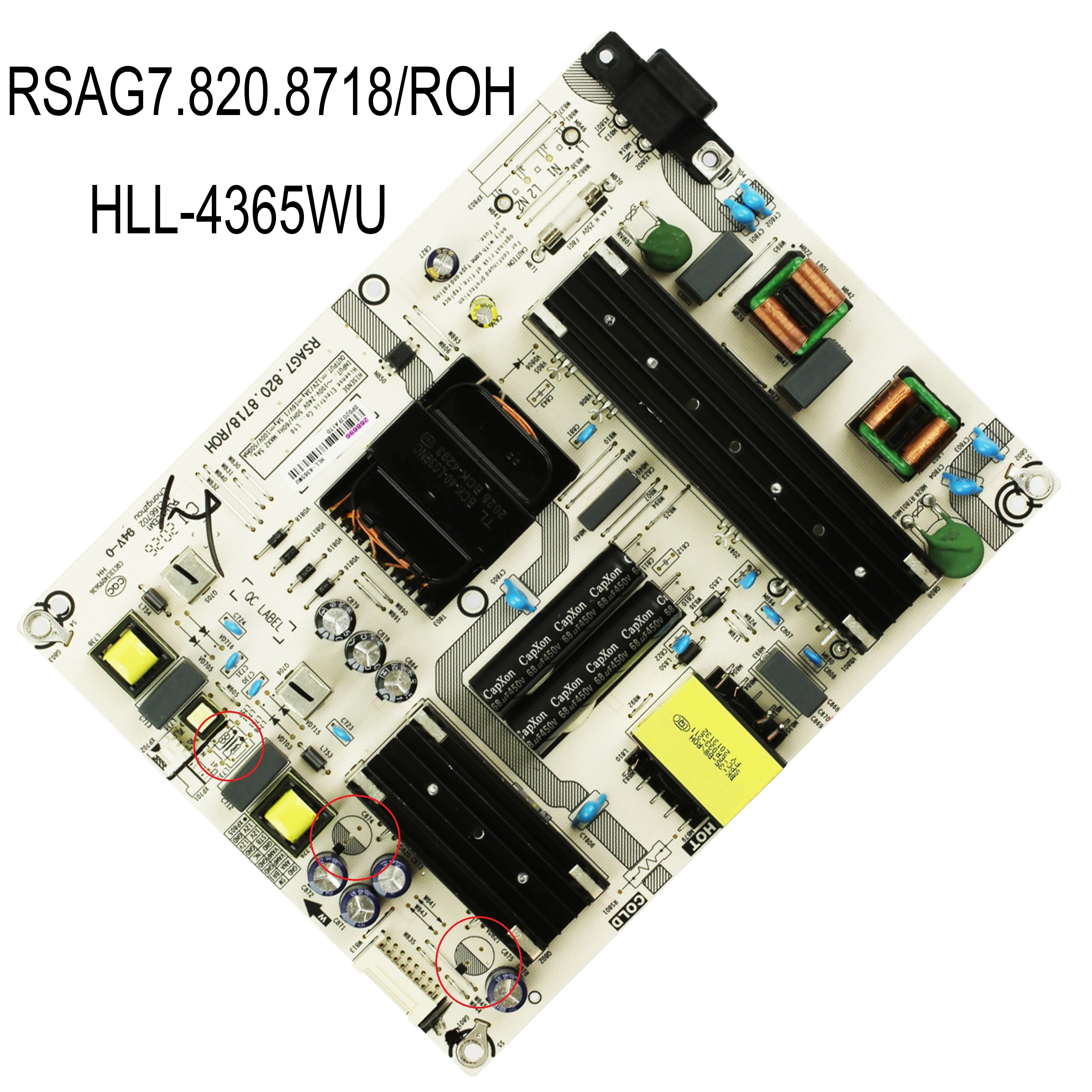 Placa de fuente de alimentación auténtica, accesorio para Smart TV, RSAG7.820.8718/ROH HLL-4365WU, compatible con 65R6E3, 65R6E4, 65H6570G, 65R7G5,