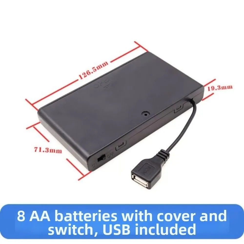 New With Cover AA Battery Holder With Switch With USB Power Battery Cover switch USB Power Port DIY 2/3/4/6/8 Slot
