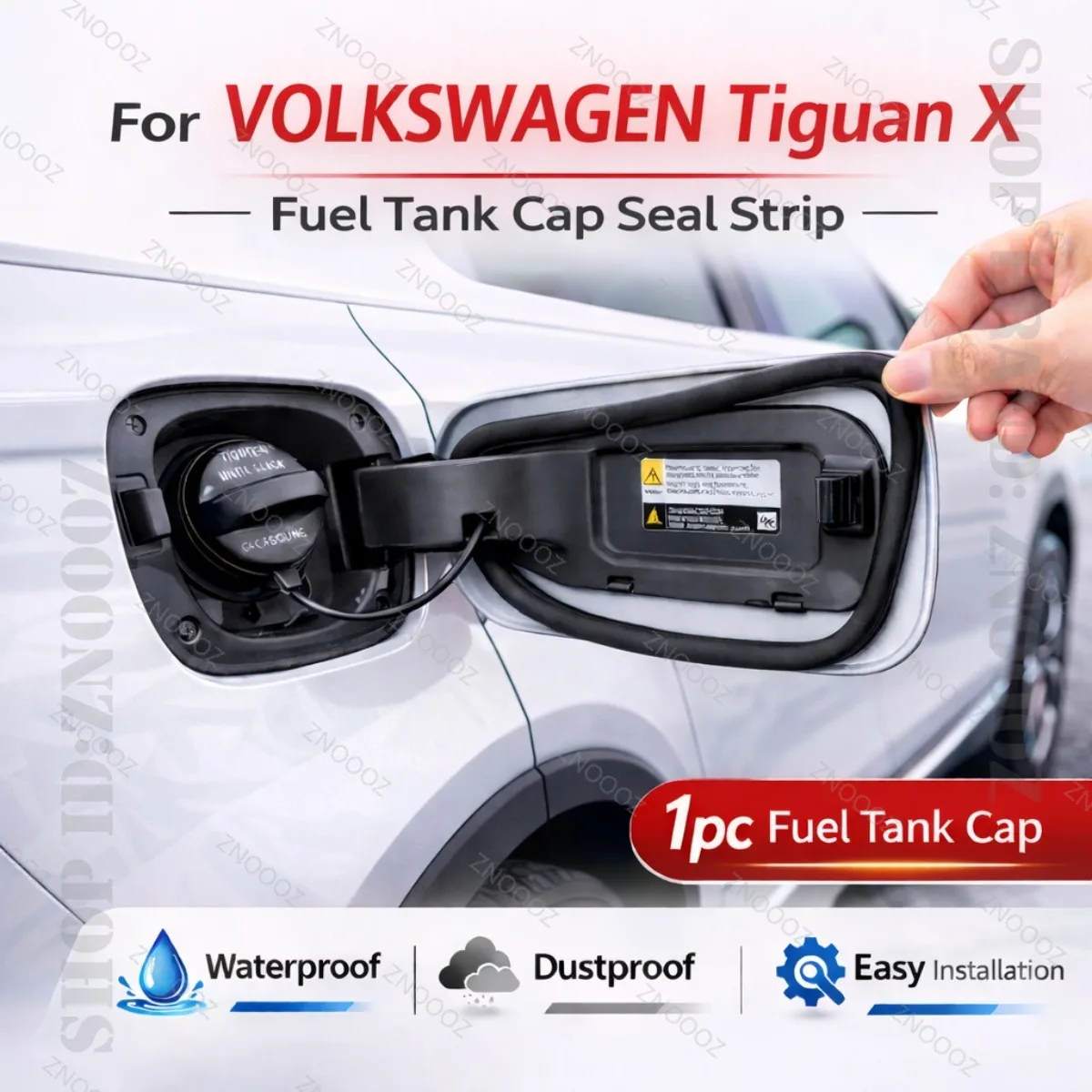 

Car Seal Strip Rubber Double Layer Dustproof Waterproof Sealing Protector Gas Cap Trim 1pc Fuel Tank Cover For VOLKSWAGENTiguanX