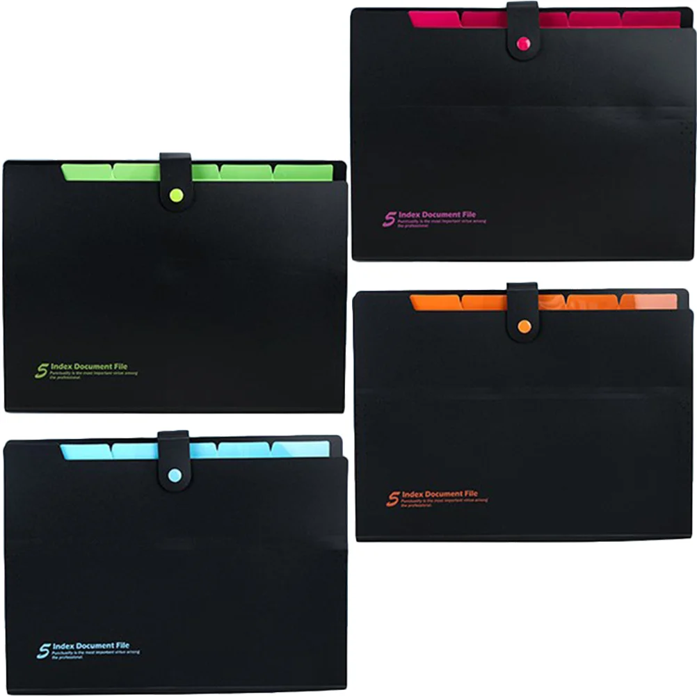 

4Pcs Expanding Accordion File Folder Document Organizer Large Capacity Filing Folder Organizer for Receipt Paper School Office
