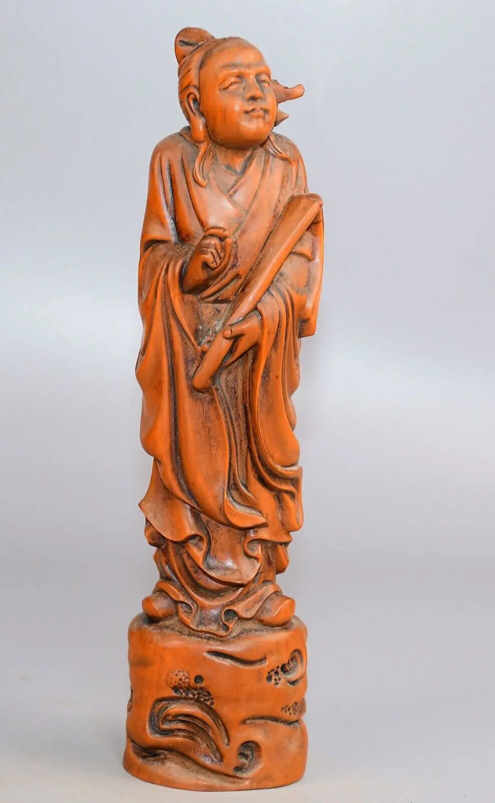 

Chinese Vintage Boxwood Carving Exquisite Historical Figures Statues Home Decor
