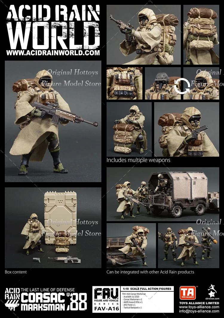 Acid Rain War 1/18 Soldier 88 Sand Army FAV-A16 Sand Fox Sniper FAV-A37 Corsac Trooper Full Set 3.75-inch Action Figure Doll