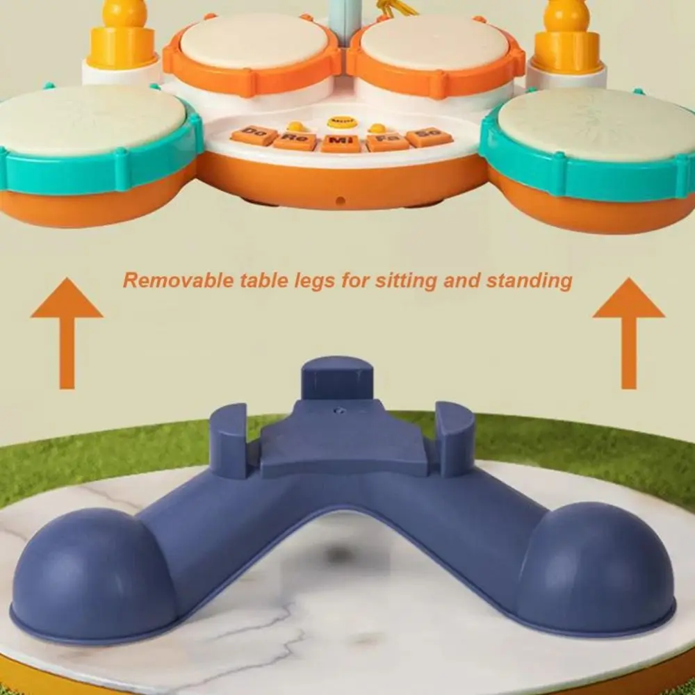 

BPA Free Jazz Drum Set Toys Wear Resistant With Microphone Drum Set Light Up Adjustable Volume Musical Montessori Toys