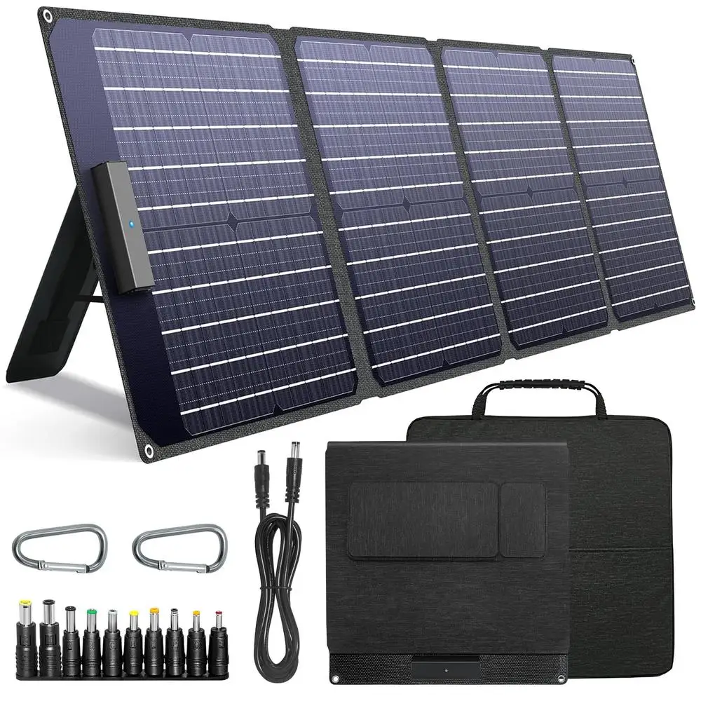 Foldable 60W Solar Power Charger Portable Station Generator Waterproof Solar Charger with QC 3.0 USB-C- High Efficiency Charging