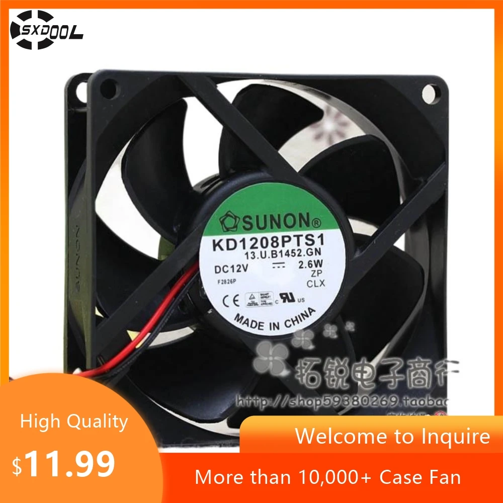 

1pcs SUNON KD1208PTS1 12V 2.6W 8cm 8025 Chassis Power Supply Cooling Fan