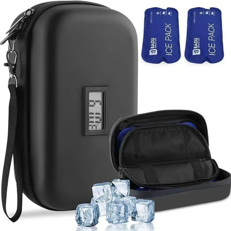 Waterproof Insulin Cooling Travel Case LCD Temperature Display Heat Insulation Diabetic Medication Storage Portable Cooler Box