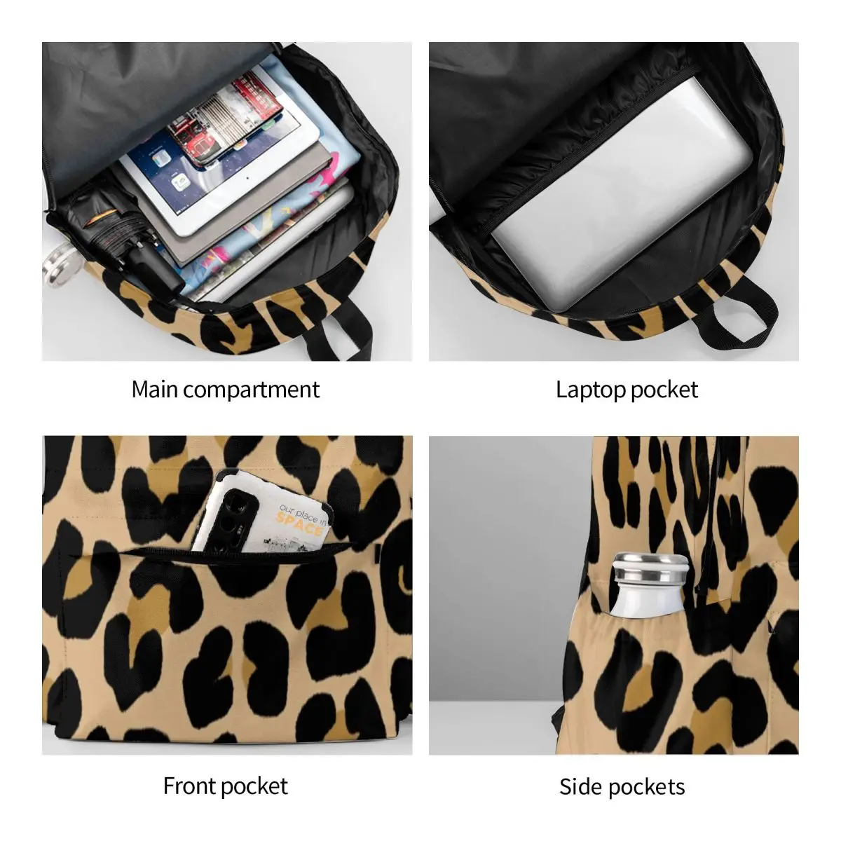 Classic Cheetah Print Backpack Spotted Leopard Fashion Backpacks Male Trekking Breathable High School Bags Design Rucksack